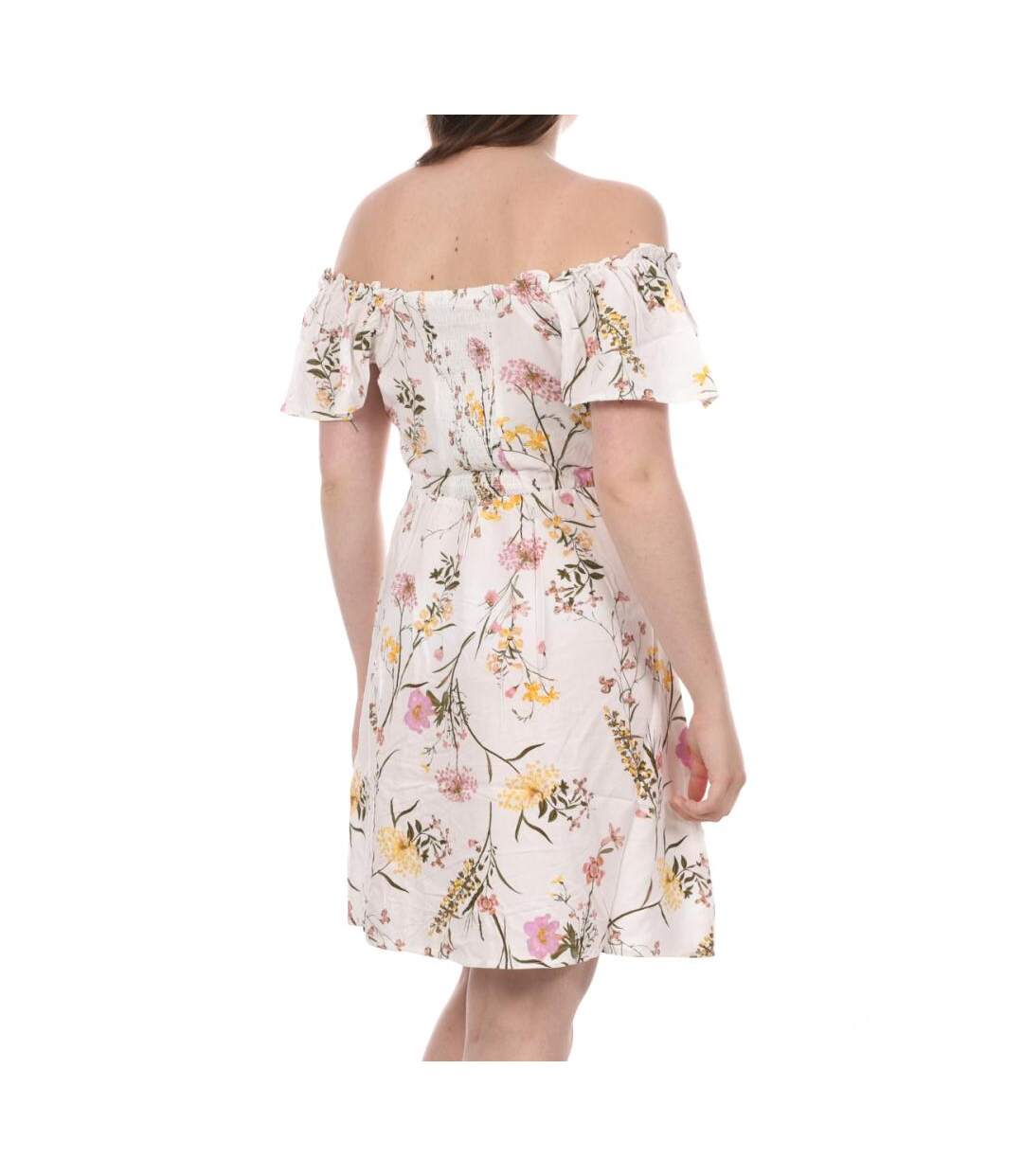 Robe Blanche à Fleurs Femme Vero Moda Easy 10263302 - L-2