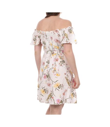 Robe Blanche à Fleurs Femme Vero Moda Easy 10263302 - S