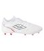 Mens Tocco V Pro Leather Firm Ground Football Boots White Silver Equestrian Red Umbro-1