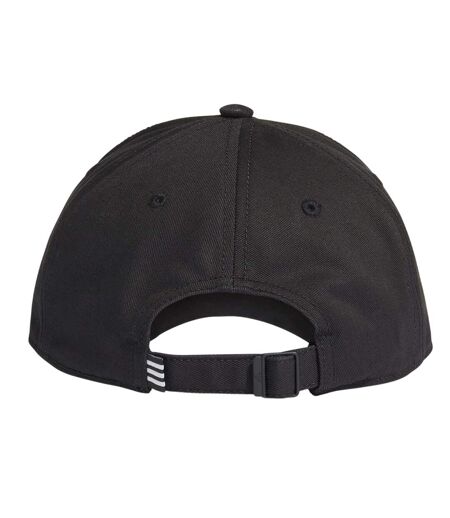 Mens 3 Stripes Cotton Twill Baseball Cap Black White Adidas