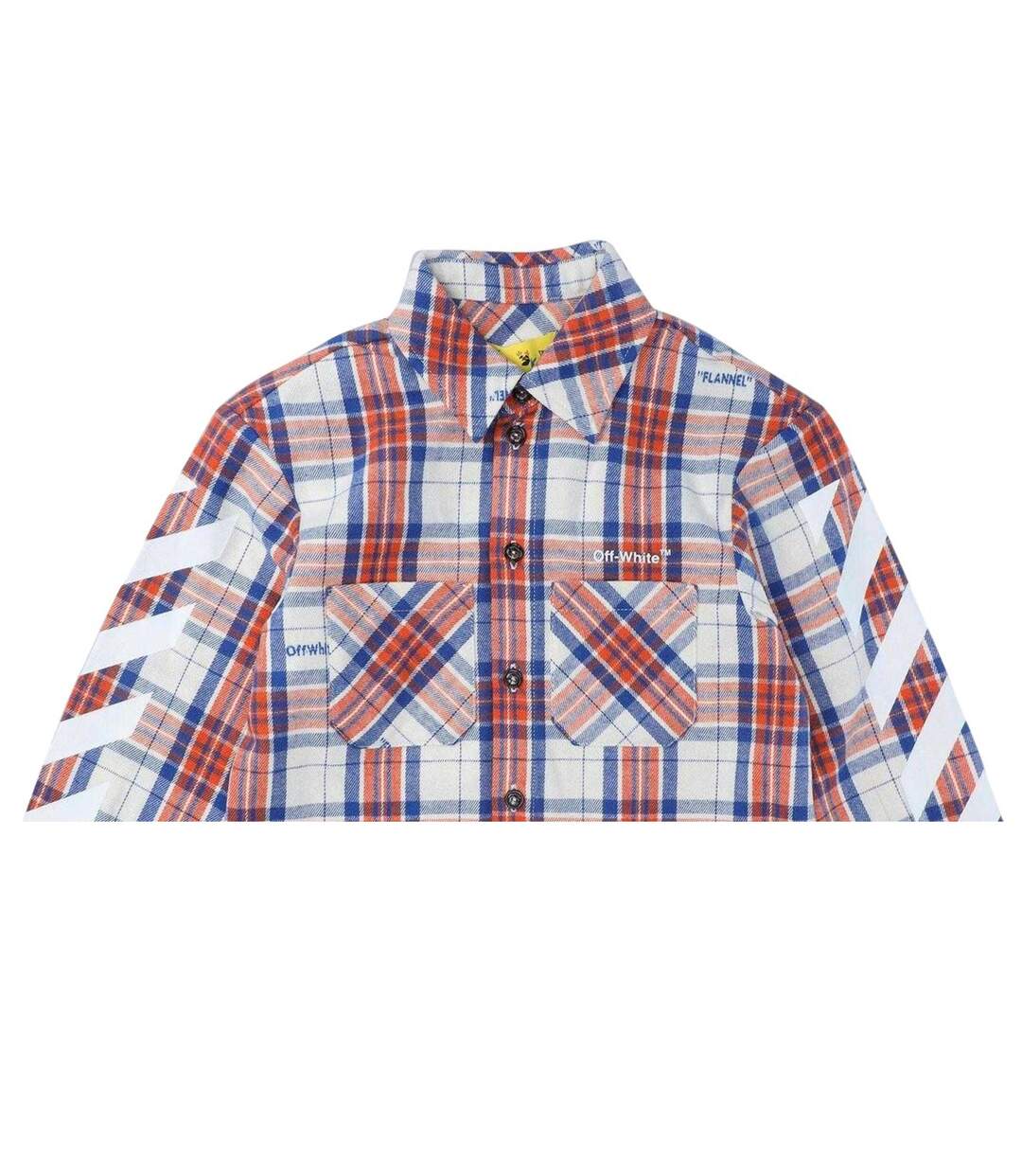 Chemise Motif/style Rayure Diagonale Femme Rouge Bleu Blanc Off White-3