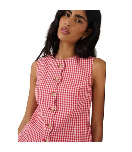 Womens/ladies Gingham Crop Top Red Nobody´s Child