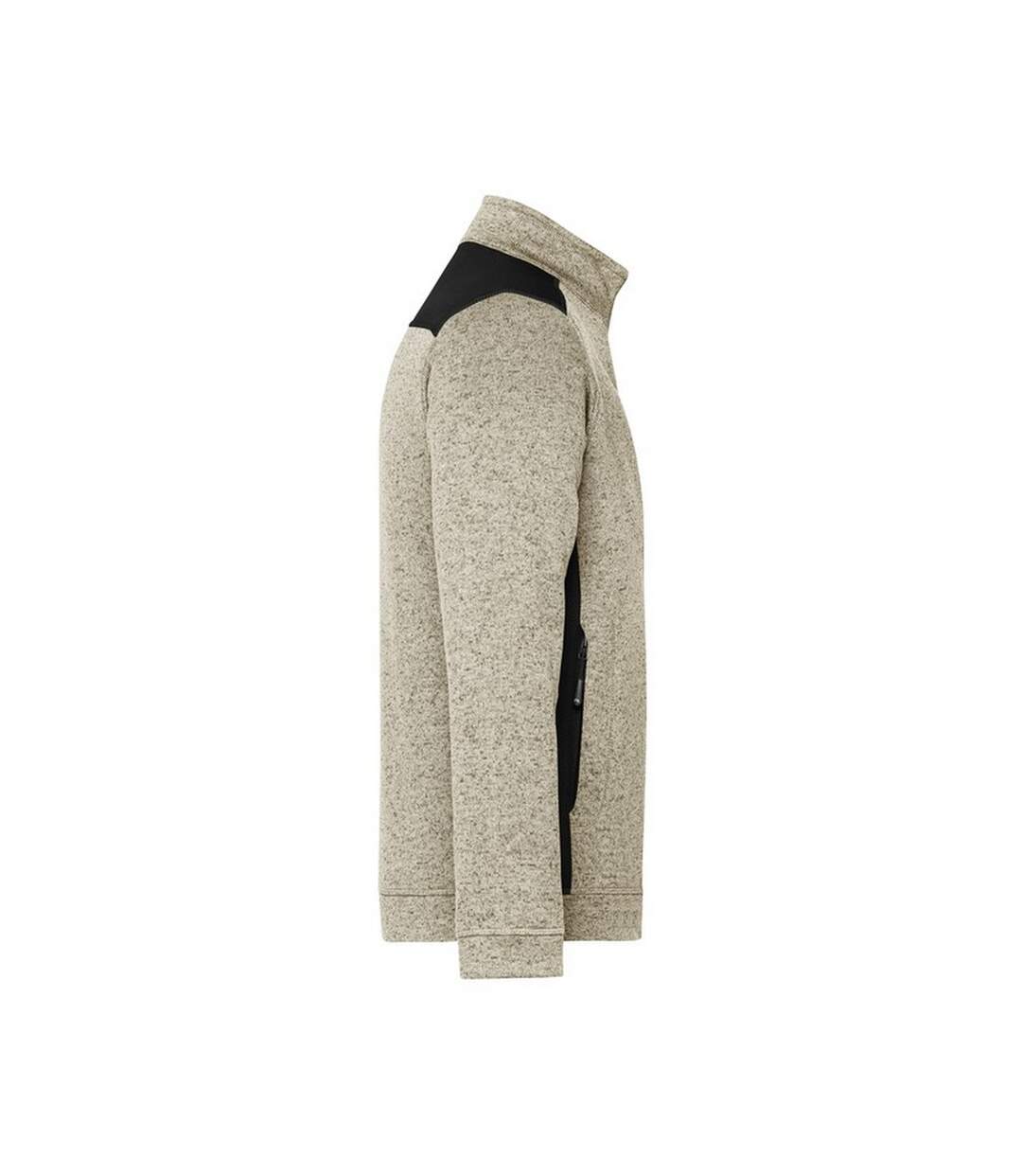 Veste Polaire Strong Homme Gris Beige Chiné Noir James And Nicholson-3