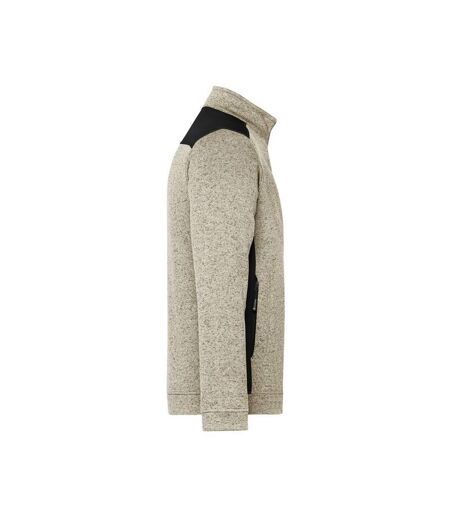 Veste Polaire Strong Homme Gris Beige Chiné Noir James And Nicholson