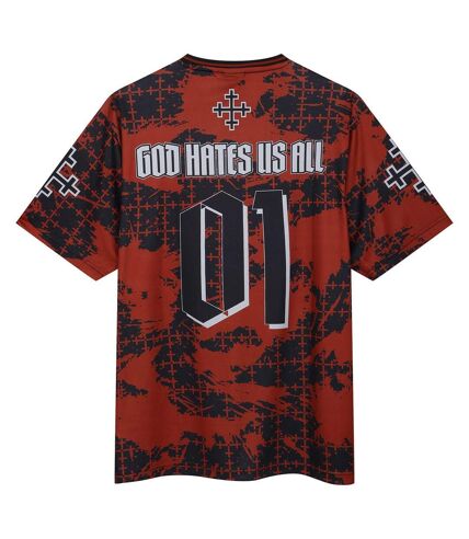 T-shirt god hates us rock fc adulte rouge Amplified