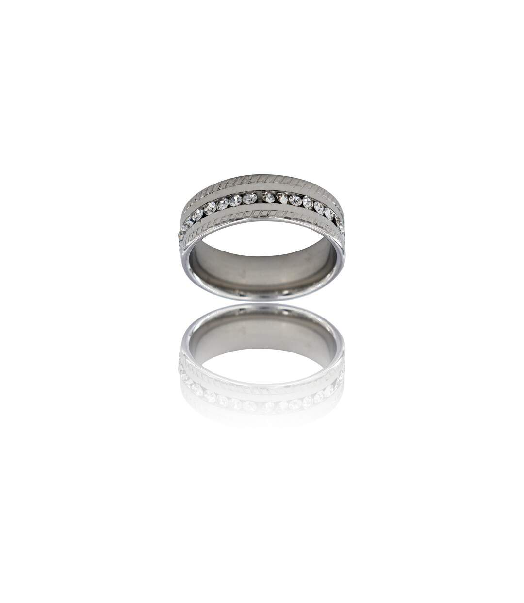 Bague Originale pour Femme Acier Ornée Zirconium-1