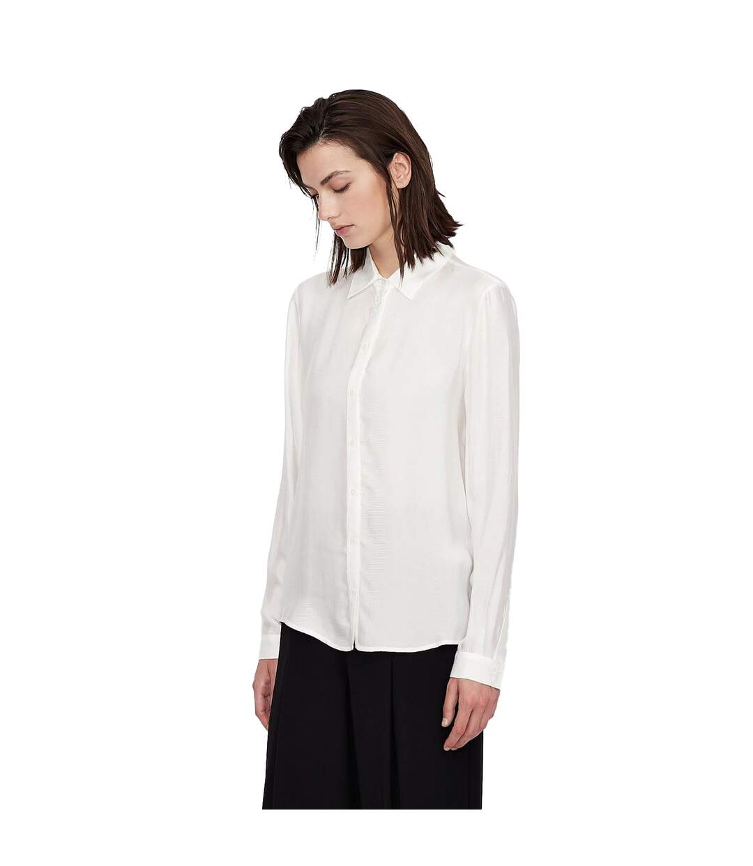 Womens/ladies Plain Soft Touch Shirt White Armani Exchange-1