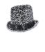 Deluxe sequins felt top hat silver Fever-1