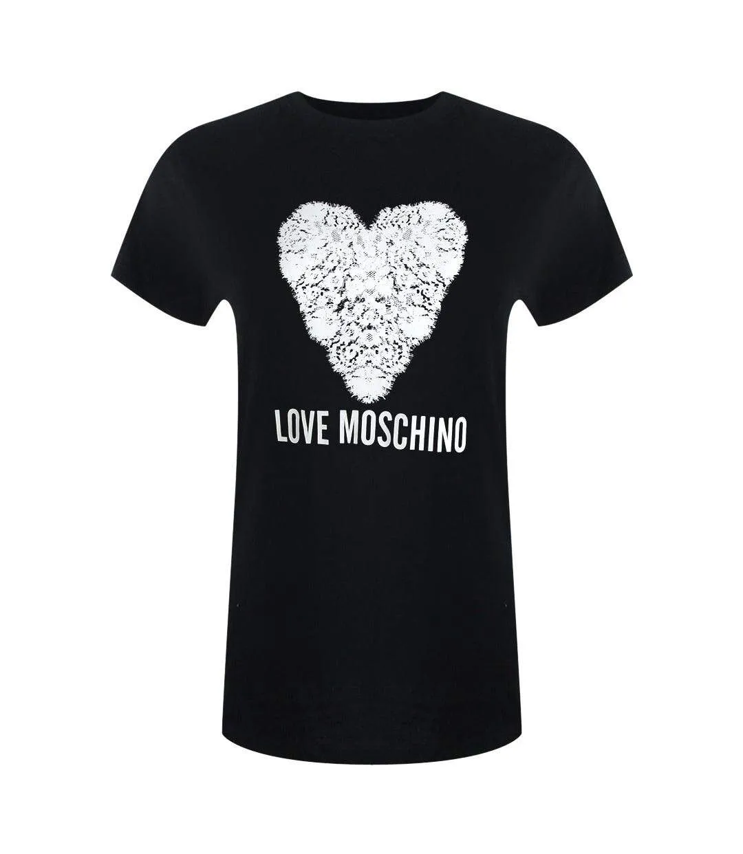 Womens/ladies Heart T-shirt Black Love Moschino-1