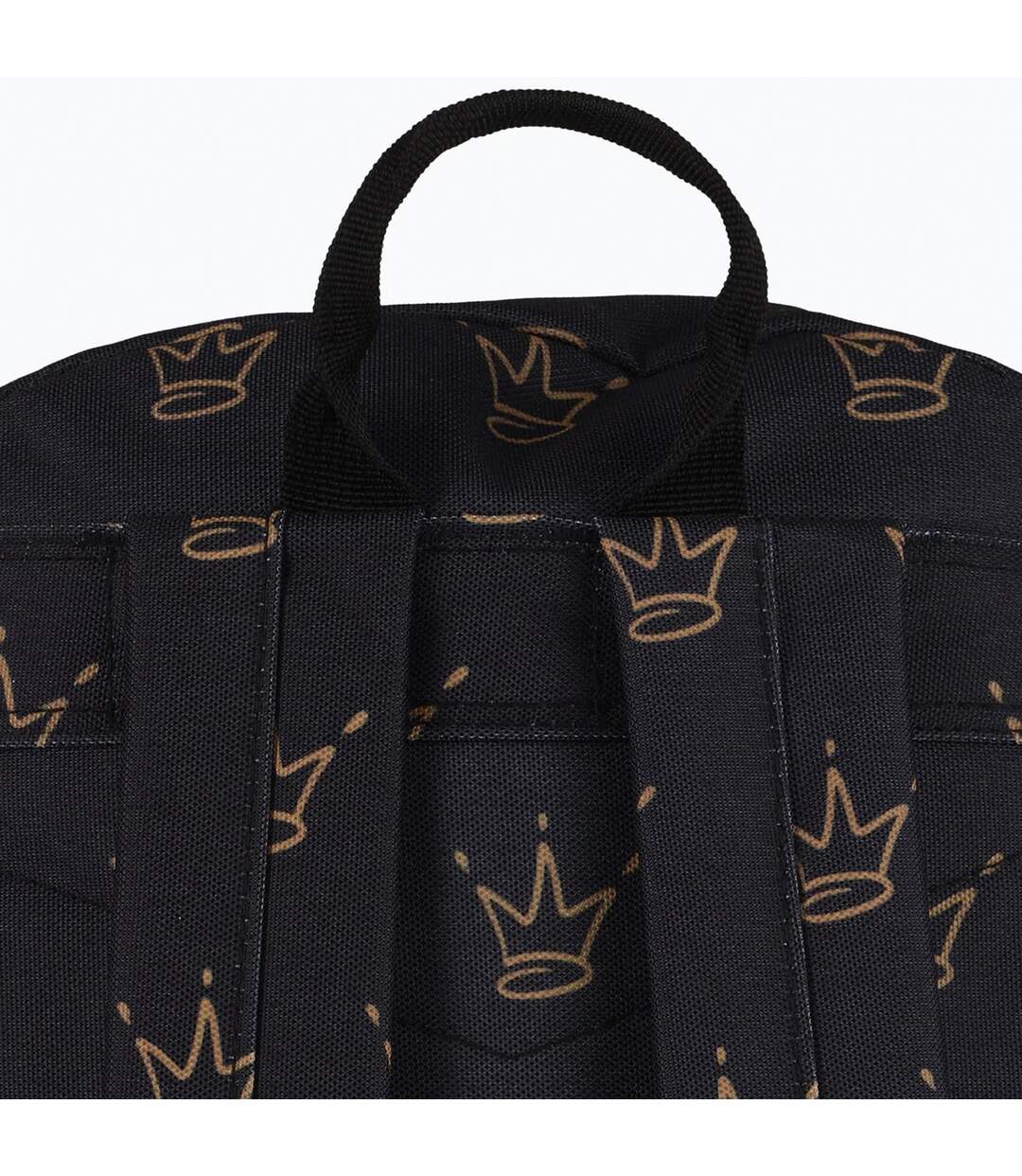 Unisex Black King Crown Pattern Backpack with Padded Straps | School Travel Bag-5