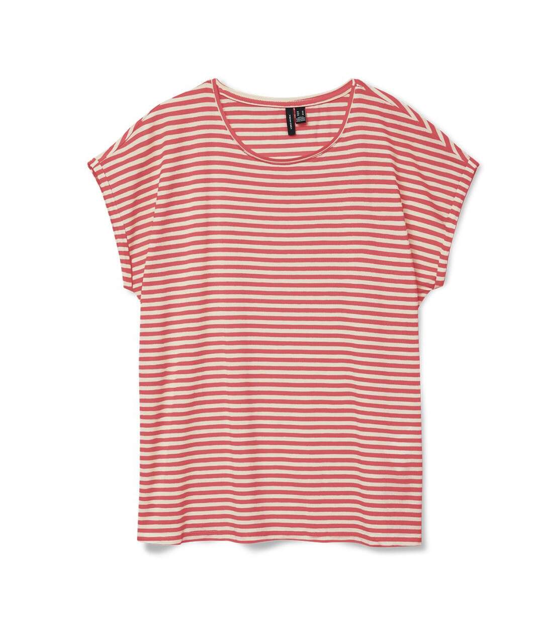 T-shirt blanc/rouge femme vero moda mava - m-3