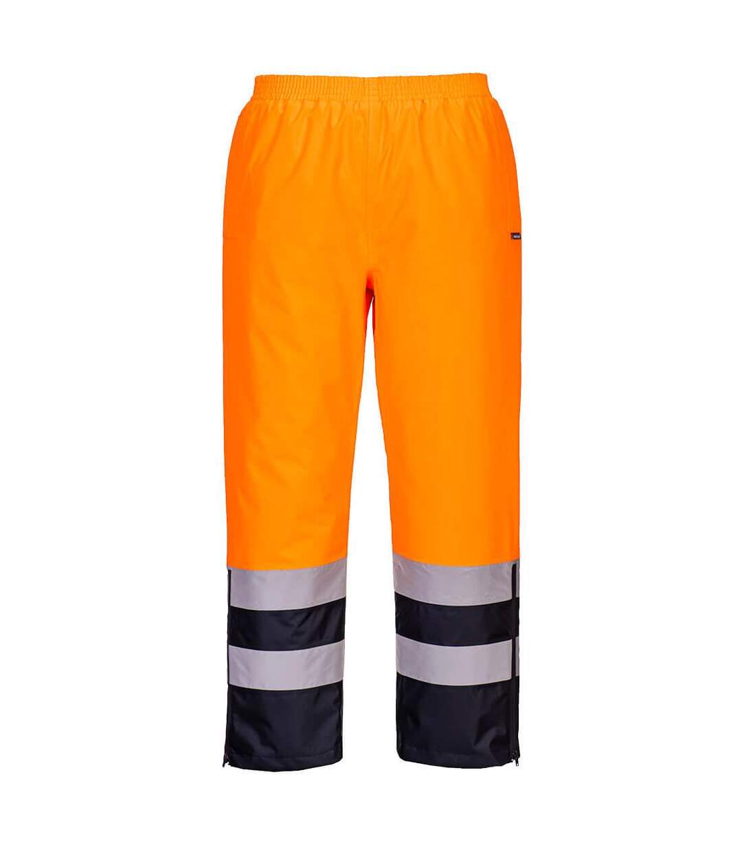 Mens hi-vis safety trousers orange/navy Portwest-1