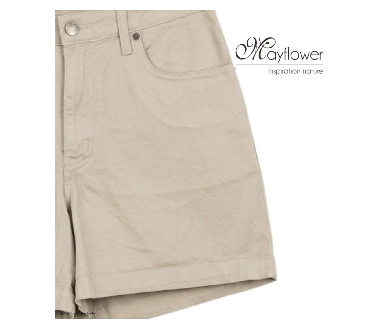 MAYFLOWER SE0340 - Short 5 poches en coton stretch Sable : le confort au naturel-4