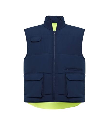 Veste Sans Manches Persei Homme Bleu Marine Jaune Fluo Roly Workwear