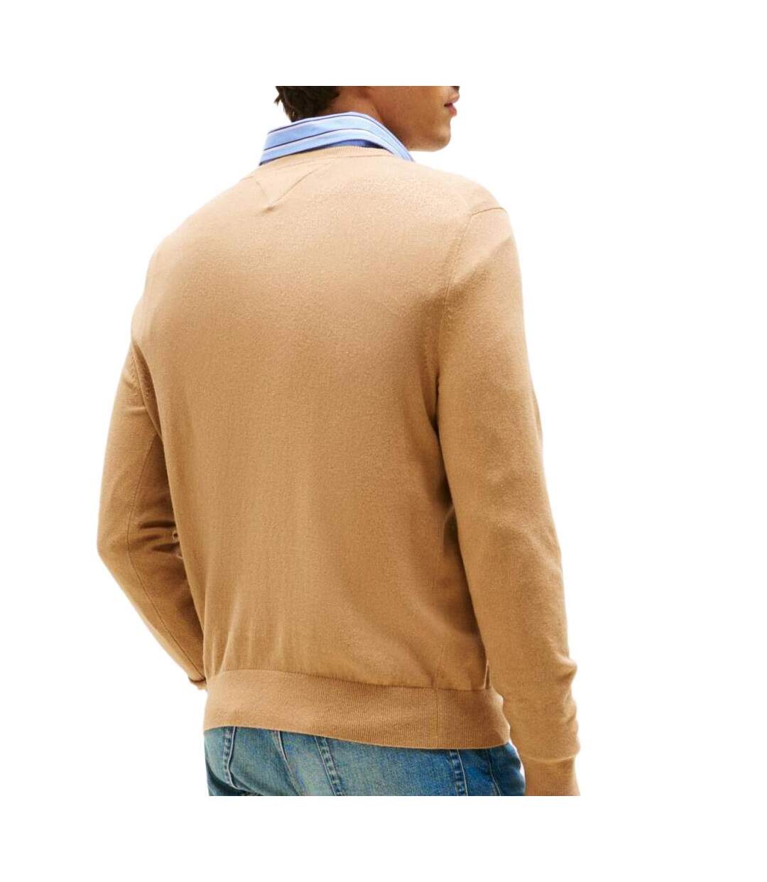 Pull marron homme tommy hilfiger pima mw0mw28046-2