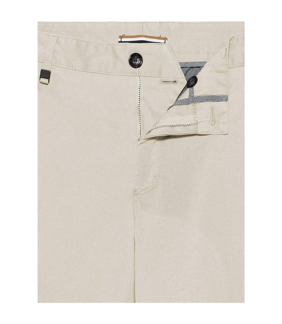 Mens Cotton Slim Chinos White Boss-4