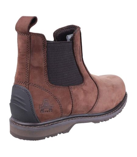 Mens as148 sperrin pull on safety dealer boots brown Amblers