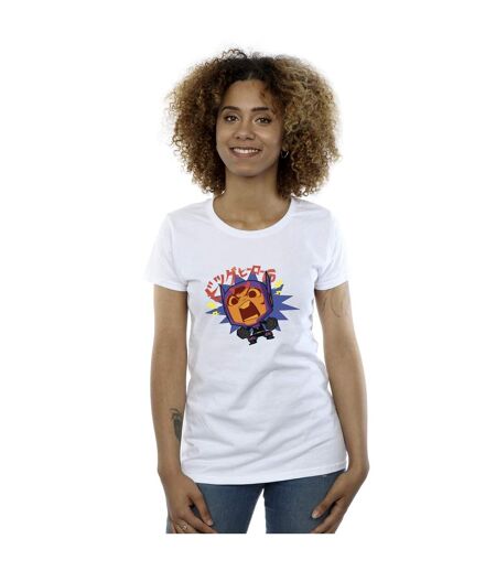 Disney Femme/Les femmes Big Hero 6 Baymax Hiro Angry Manga Cotton T-Shirt (Blanc) - UTBI48407