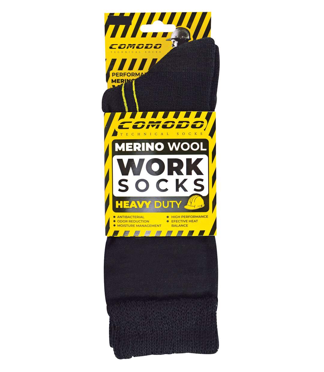 COMODO - 1 Paire Chaussettes Homme Merinos Travail Laine Anti-ampoule