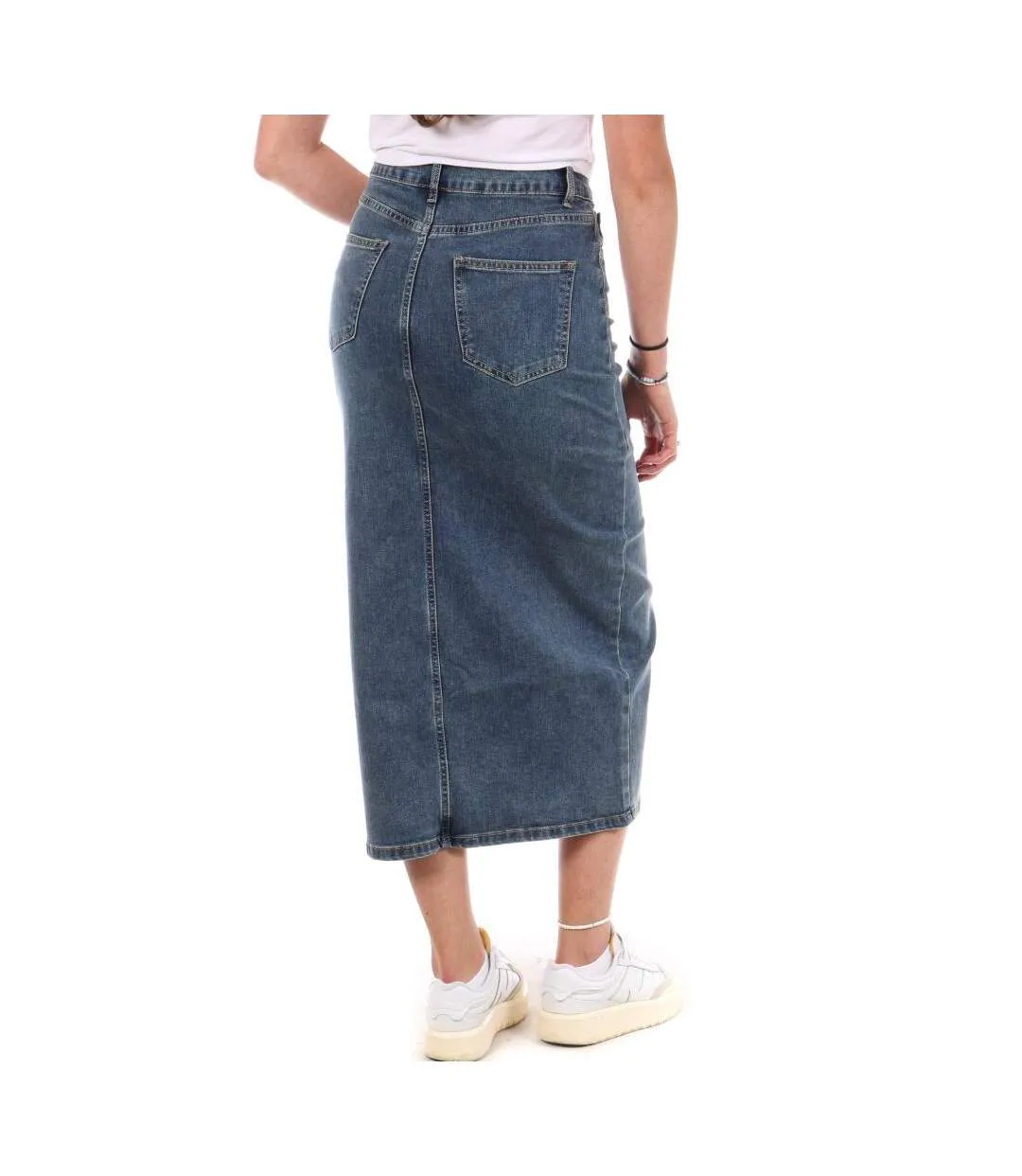 Jupe en jean bleu femme monday premium dark-2