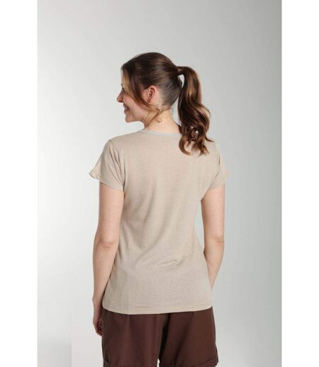 Tee shirt col rond lurex manches courtes femme Tee Summer Taupe Clair | Gerard Pasquier