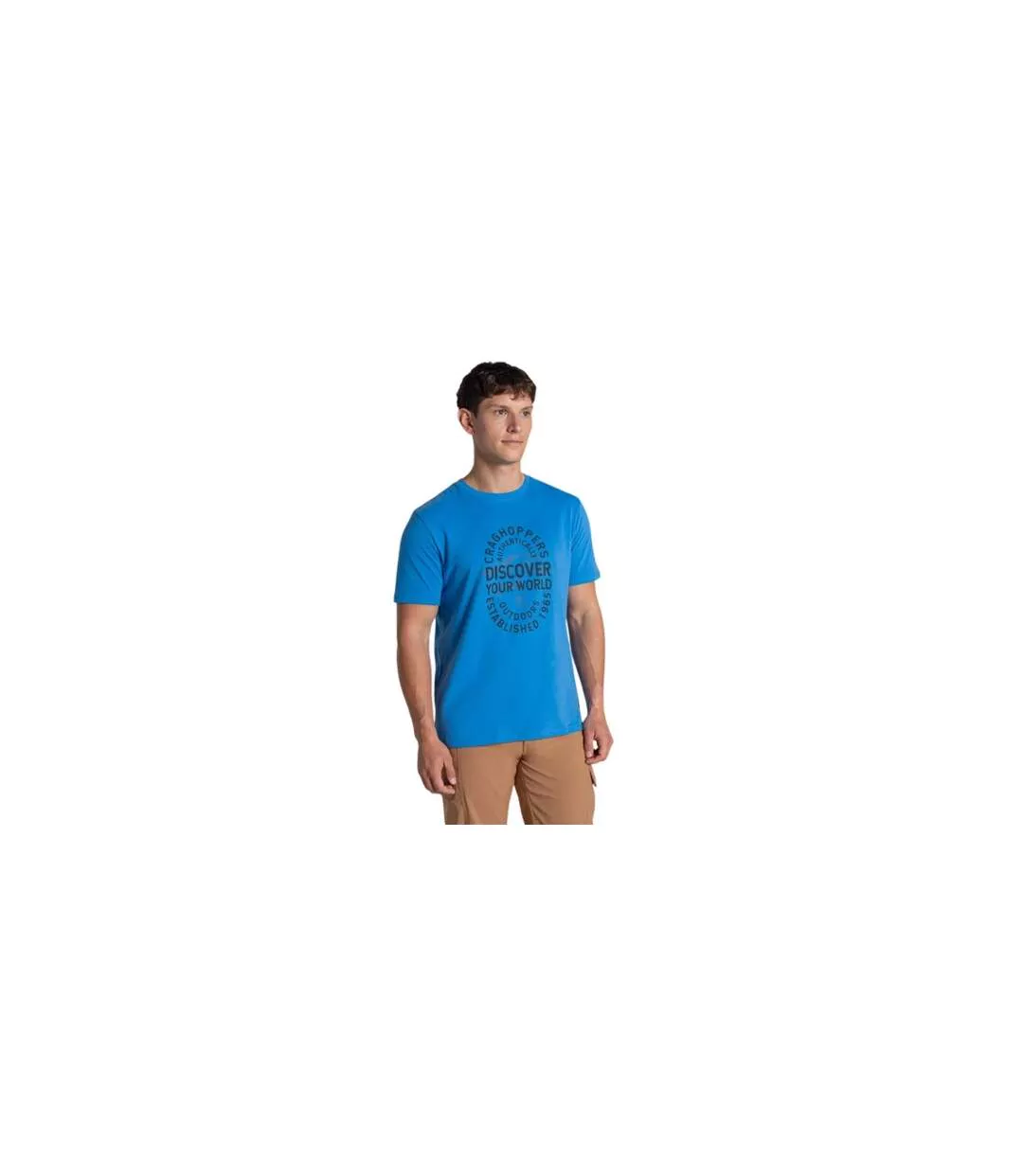 Mens Lucent Ii Slogan Short-sleeved T-shirt Sky Azure Craghoppers-1