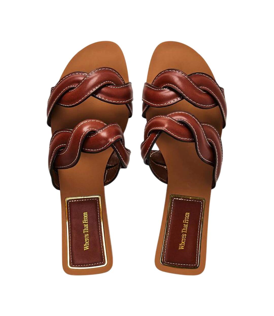 Womens/ladies Braided Casual Flat Sandals Tan Where´s That From-3