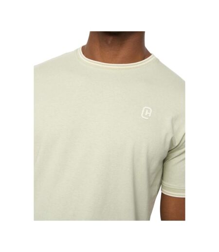 Mens Preece T-shirt Light Olive Crosshatch
