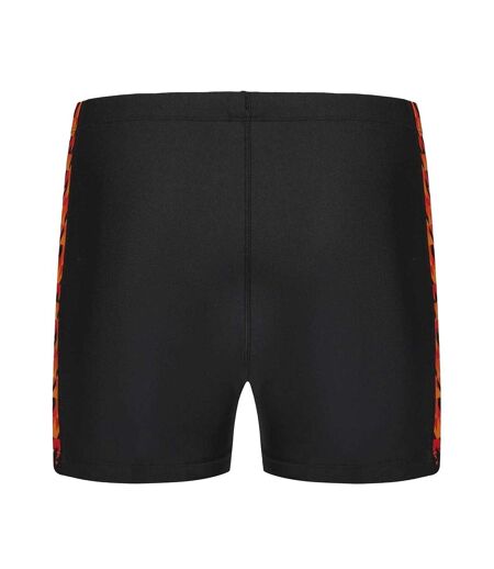 Short De Bain Motif/style Géométrique Homme Noir Rouge Slazenger