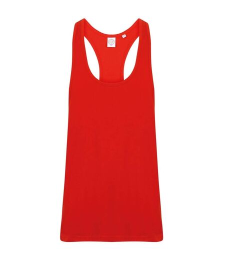 Skinnifit Mens Plain Sleeveless Muscle Vest (Bright Red)