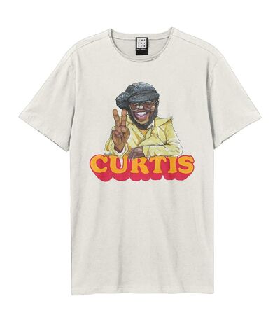 Unisex Adult Peace Curtis Mayfield T-shirt Vintage White Amplified