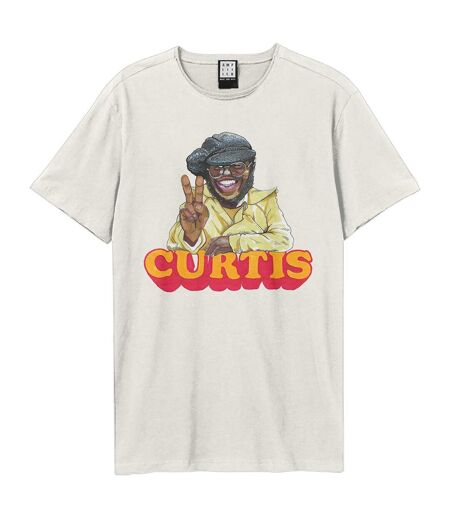 Unisex Adult Peace Curtis Mayfield T-shirt Vintage White Amplified