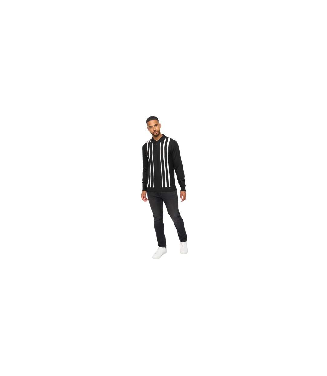 Mens Stalwart Polo Shirt Black White Bewley & Ritch-1