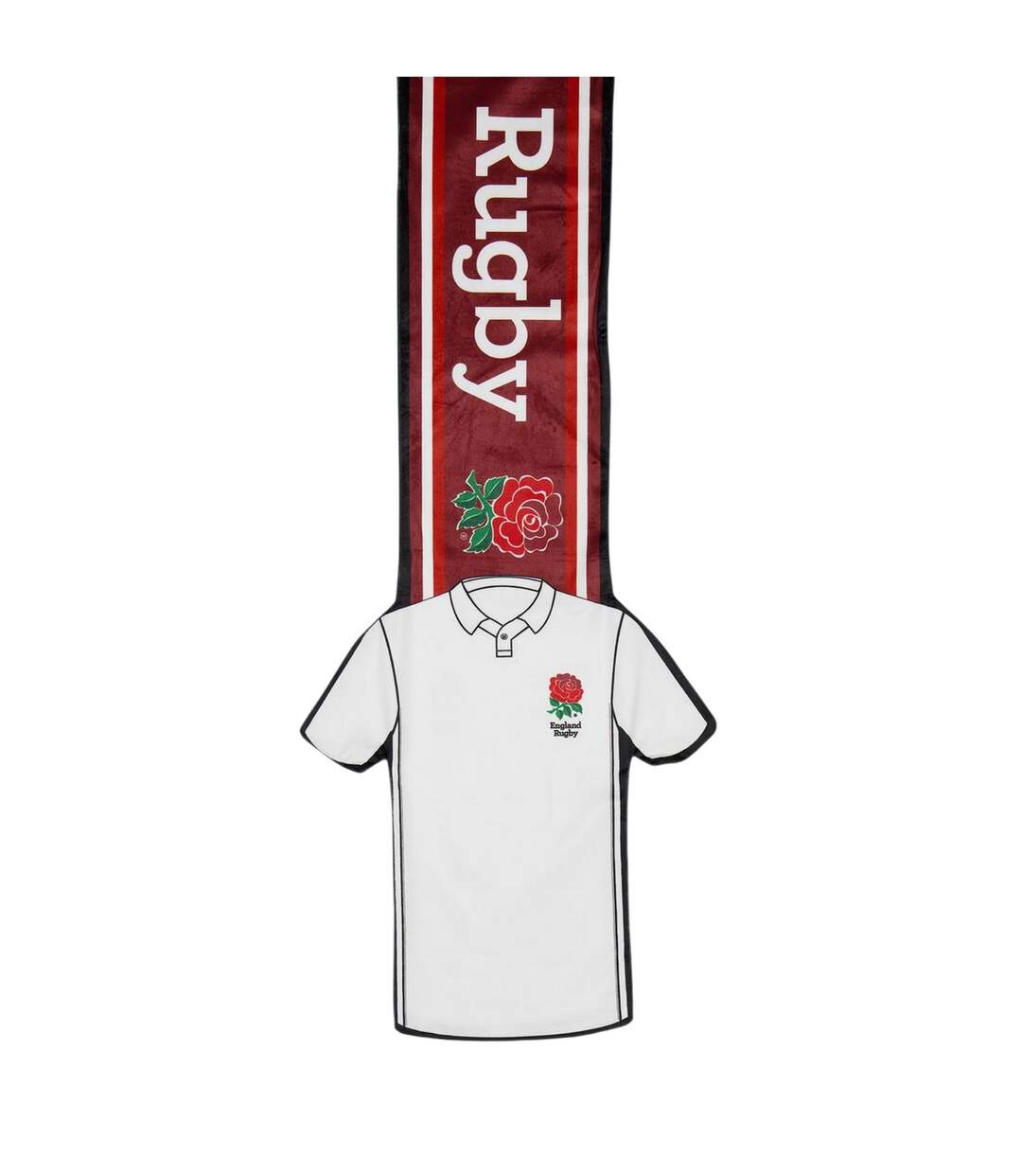 Lettering Logo Scarf One Size White Red England Rugby-3
