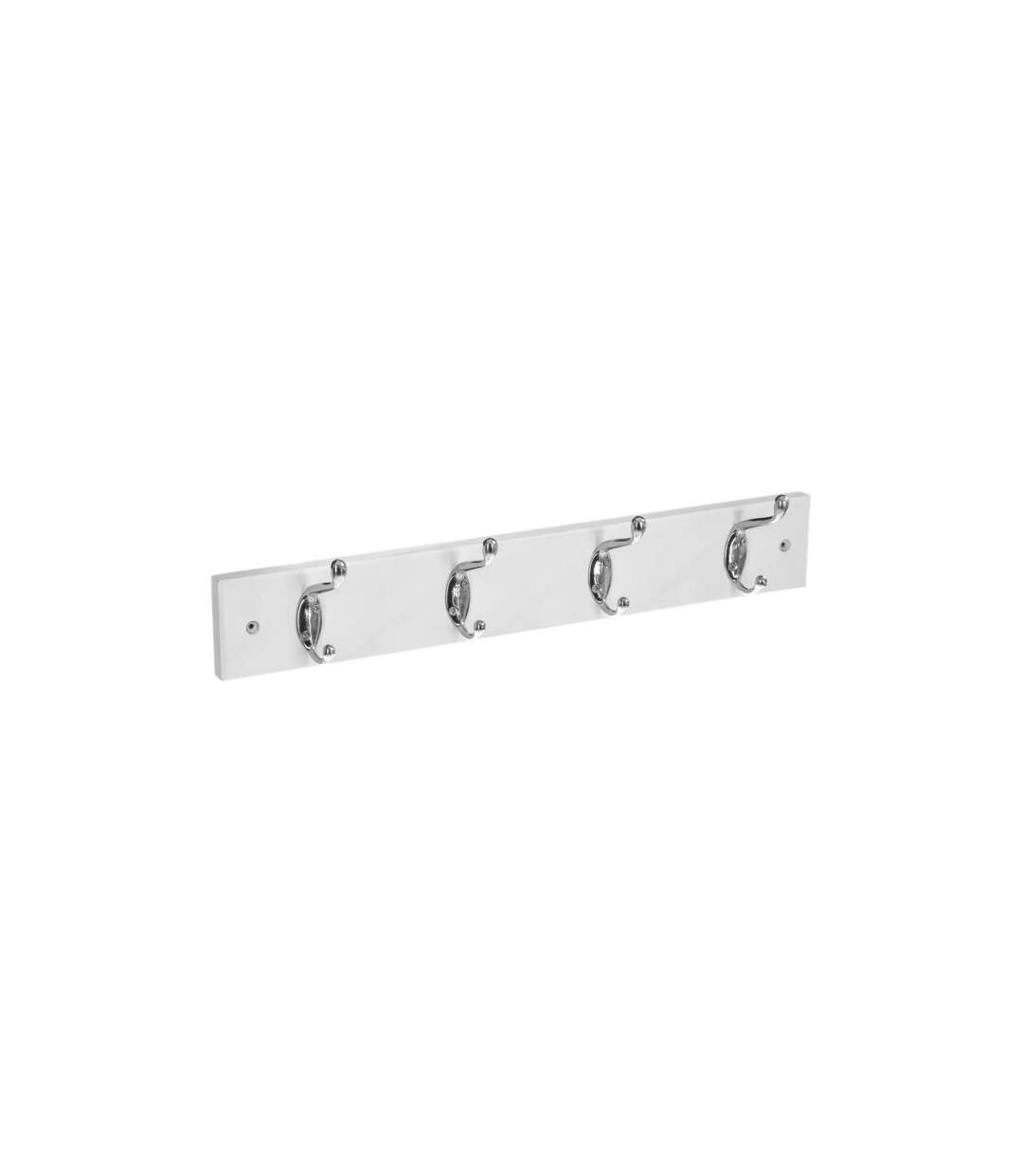 Patère en Bois & Métal 4 Têtes 42cm Blanc-1