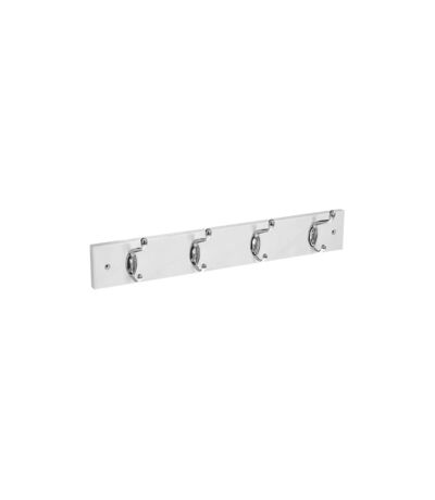 Patère en Bois & Métal 4 Têtes 42cm Blanc