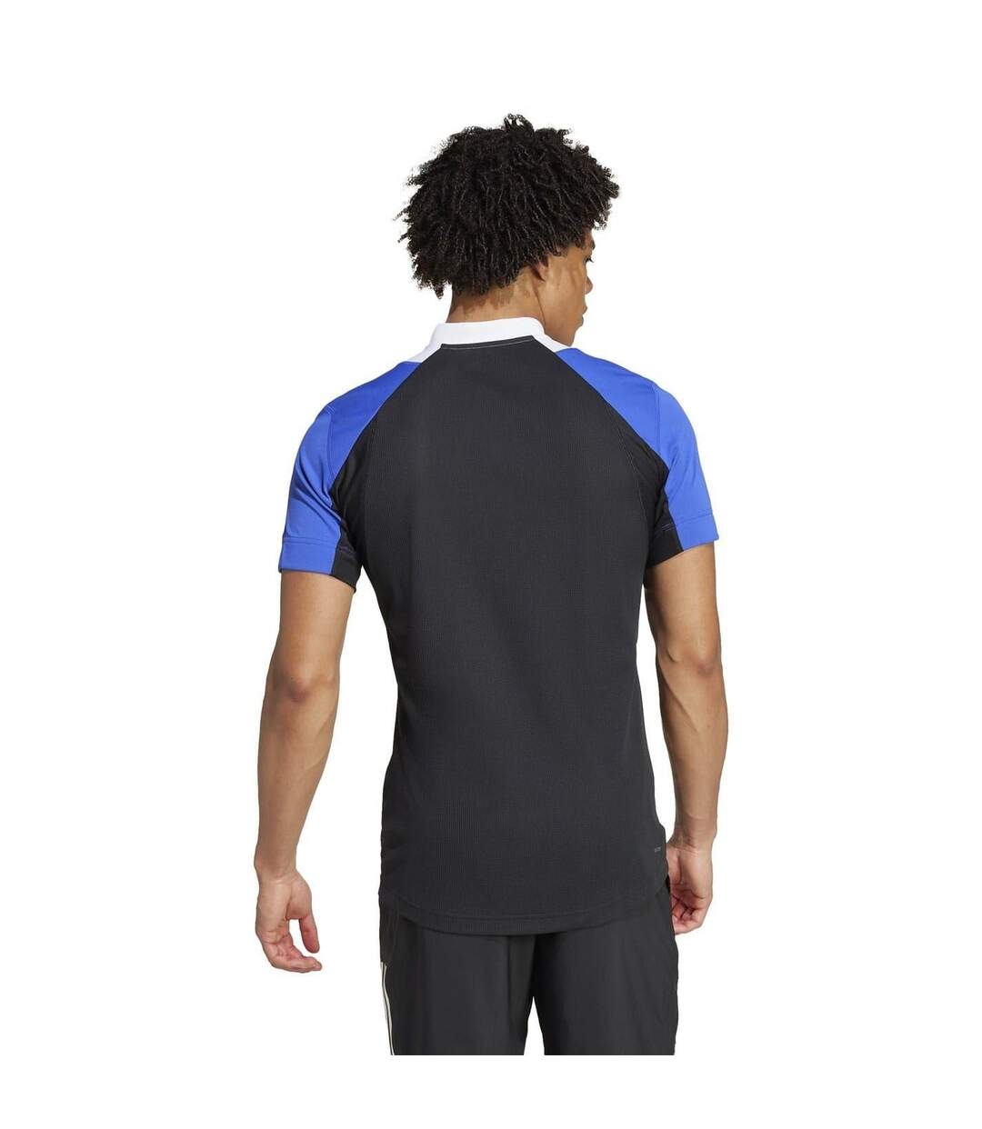 Polo Tennis Pro Homme Blanc Bleu Noir Adidas-3
