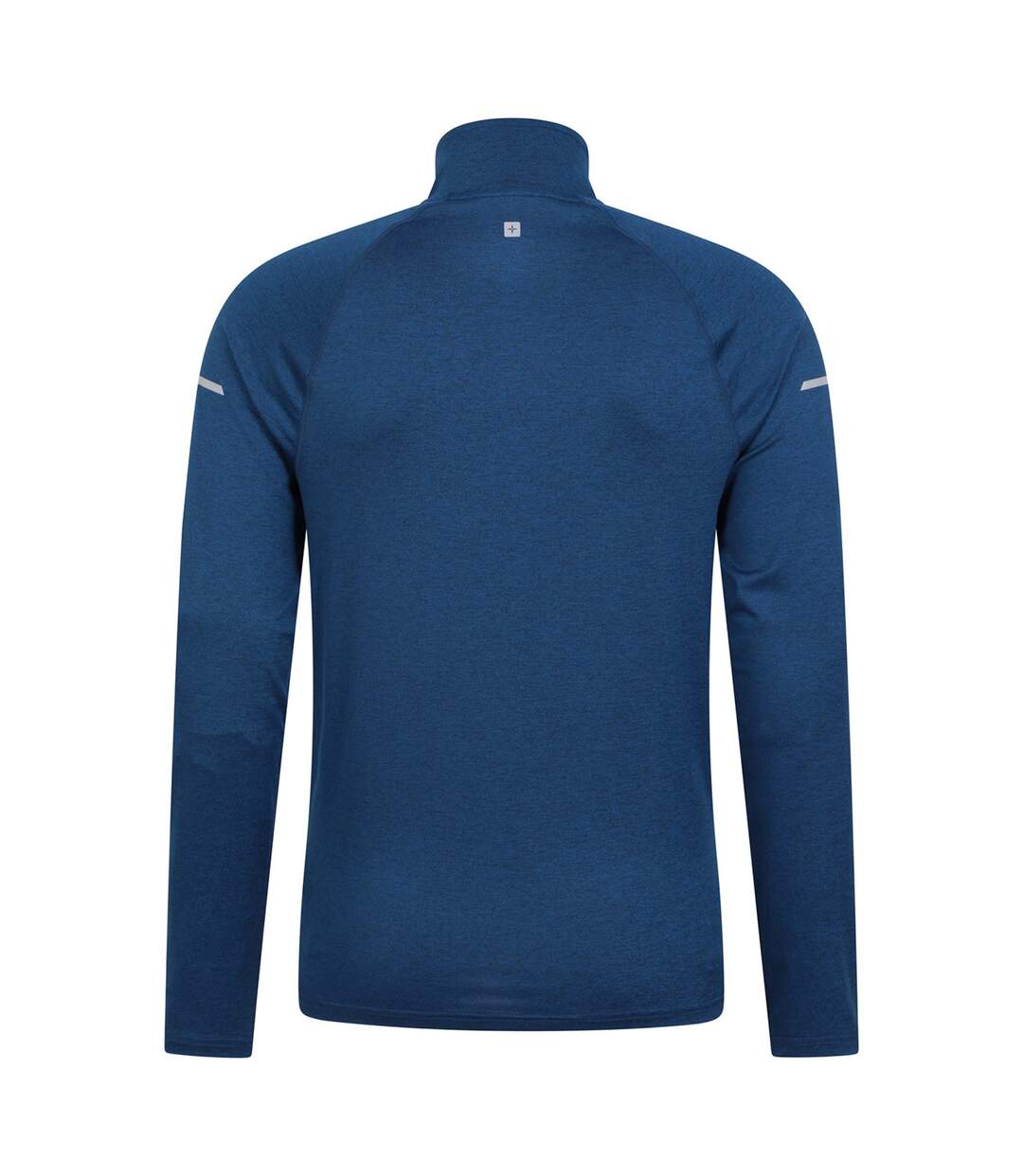 Mens echo melange recycled half zip midlayer navy Mountain Warehouse-2