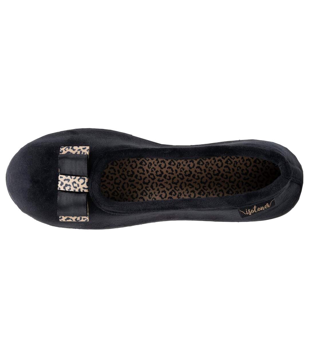 Isotoner Chaussons Ballerines femme microvelours semelle ergonomique soutien voûte plantaire-2