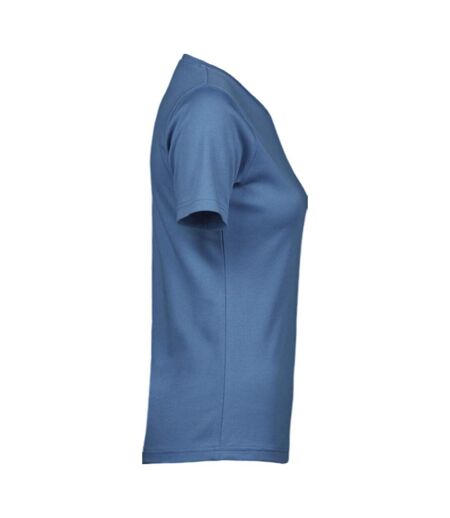 Womens/ladies Interlock T-shirt Ocean Blue Tee Jays
