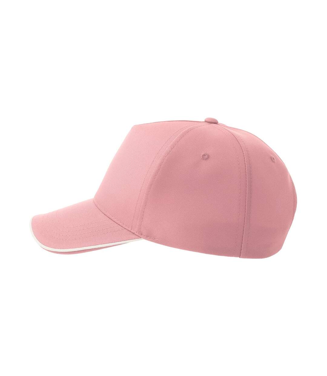 Casquette De Baseball Motif/style 5 Panneaux Recy Five Piping Adulte Rose Blanc Atlantis Headwear-3