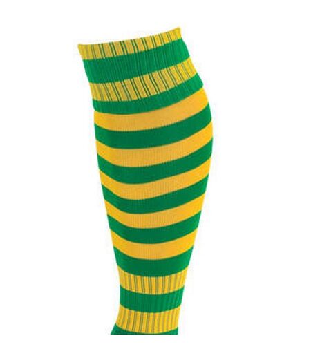 Unisex adult pro hooped football socks green/gold Precision