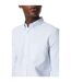 Mens Pinstripe Oxford Long-sleeved Formal Shirt Light Blue Burton-3