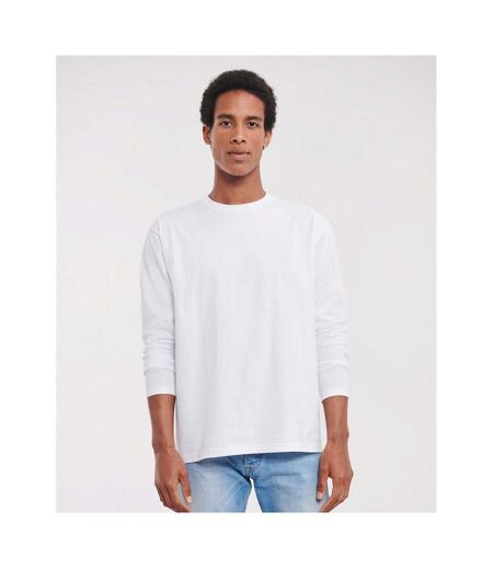 Mens Classic Long-sleeved T-shirt White Russell