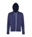 Awdis - Sweatshirt léger à capuche et fermeture zippée - Homme (Bleu marine chiné) - UTRW184