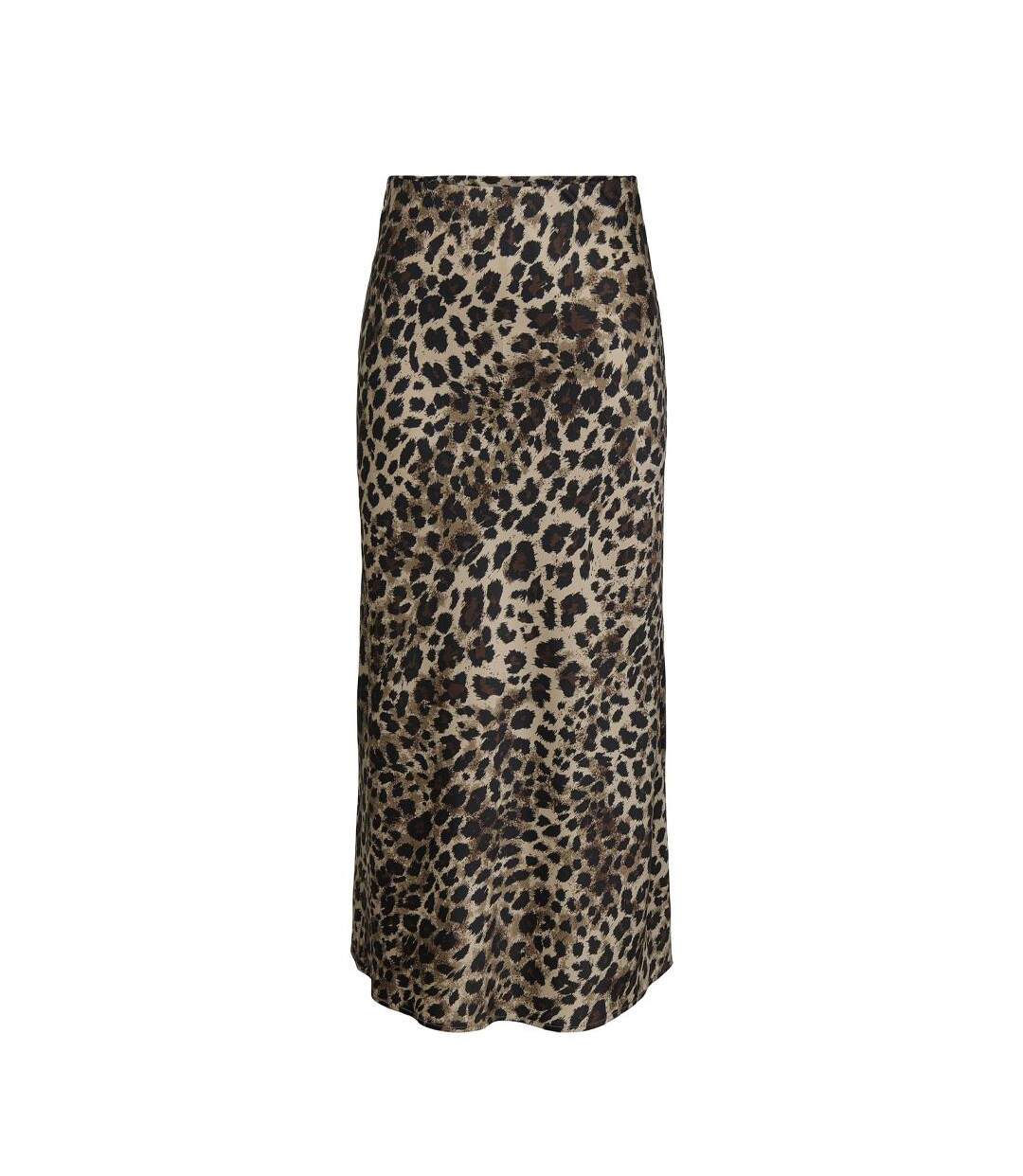 Jupe longue marron léopard femme only chigo-3