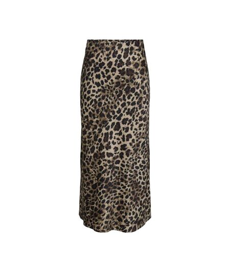 Jupe longue marron léopard femme only chigo