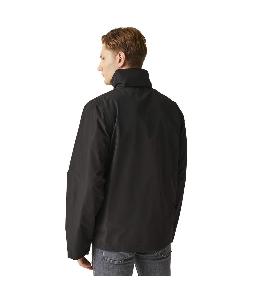 Mens Waterproof Soft Shell Jacket Black Mineral Grey Regatta Professional-4