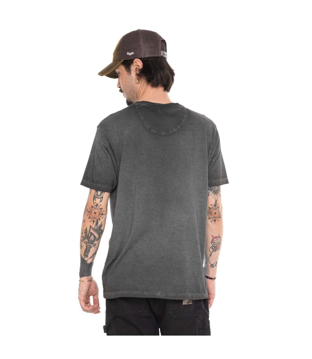 T-shirt homme regular heavy wash en jersey print devant Gary Vondutch-3