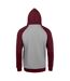 Sweat raglan unisexe gris/bordeaux SOLS